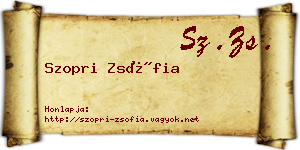 Szopri Zsófia névjegykártya