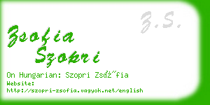 zsofia szopri business card